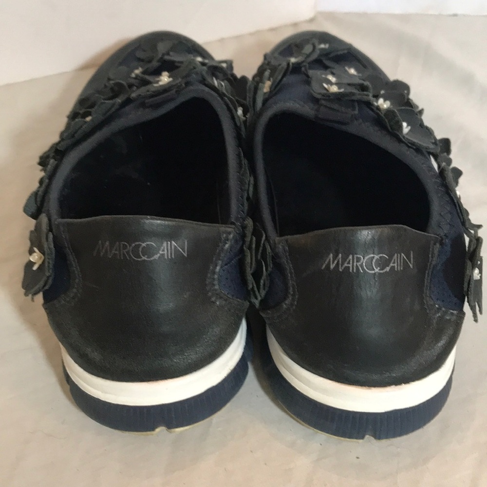 “MARC CAIN” Navy Leather Floral Sneakers. - Picture 6 of 12
